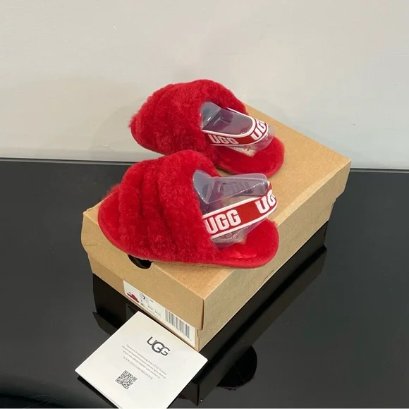 UGG Fluff Yeah Slide Toddler 7T NEW in BOX Red - Picture 4 of 7